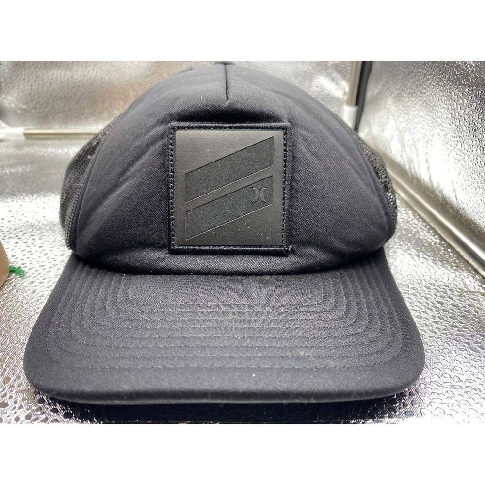 Hurley Trucker Hat Mens OSFA Black Patch Mesh Snapback‎ Cap